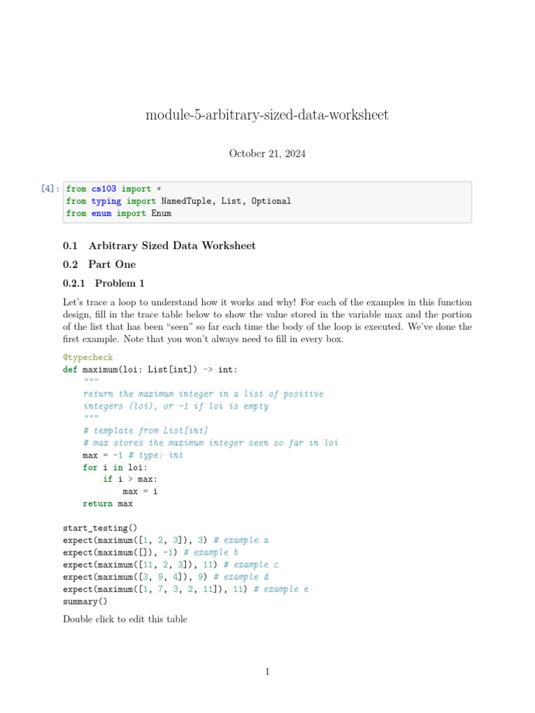 Arbitrary Sized Data Worksheet Guide | PDF | Integer (Computer Science ...