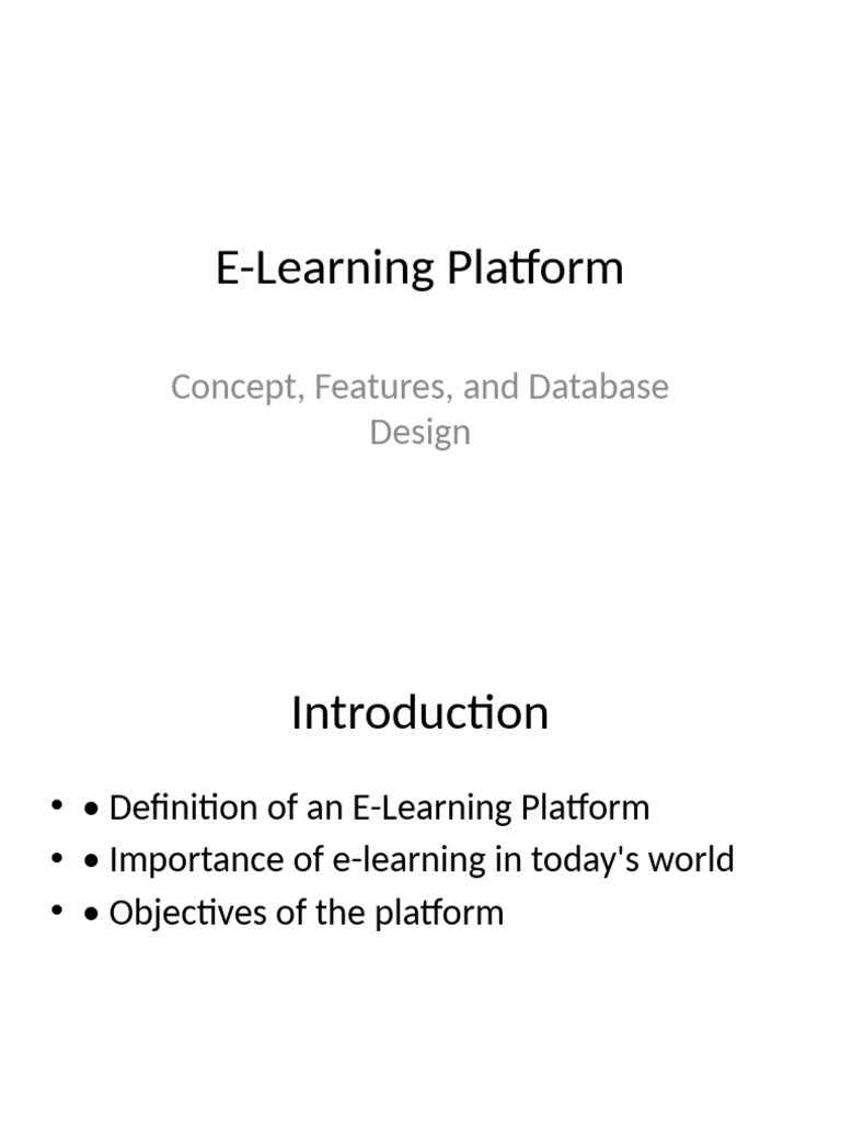 E-Learning Platform Overview and Features | PDF | Databases ...