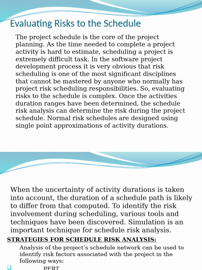 Risk To Schedule | PDF | Monte Carlo Method | Analysis