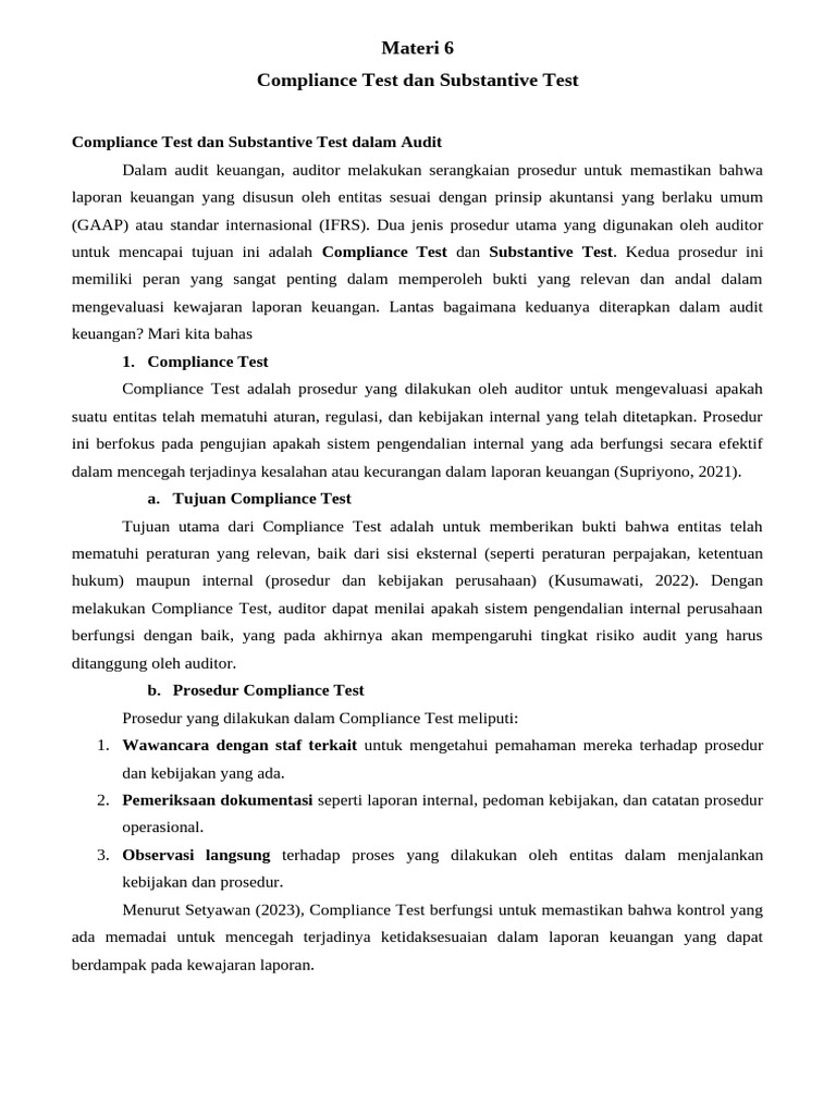 Kesimpulan dan Saran Audit Keuangan | PDF