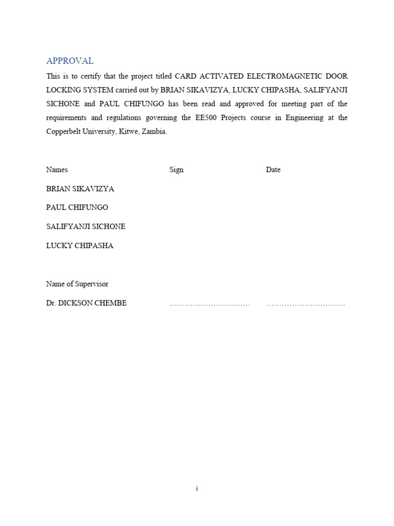 1918 DESIGN AND IMPLEMENTATION OF EM DOOR LOCKING SYSTEM FINAL YEAR 