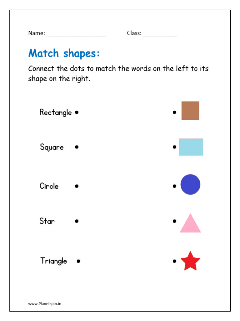 Shape Matching Worksheet | PDF