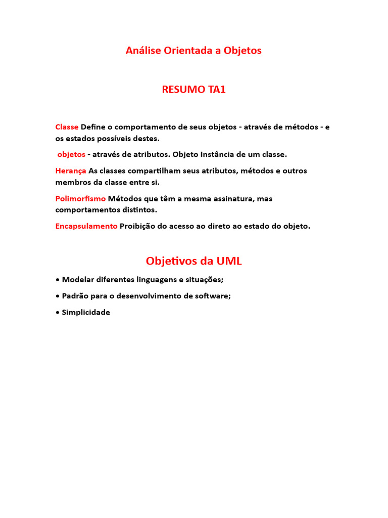 Análise Orientada a Objetos | PDF | Linguagem de modelagem unificada ...