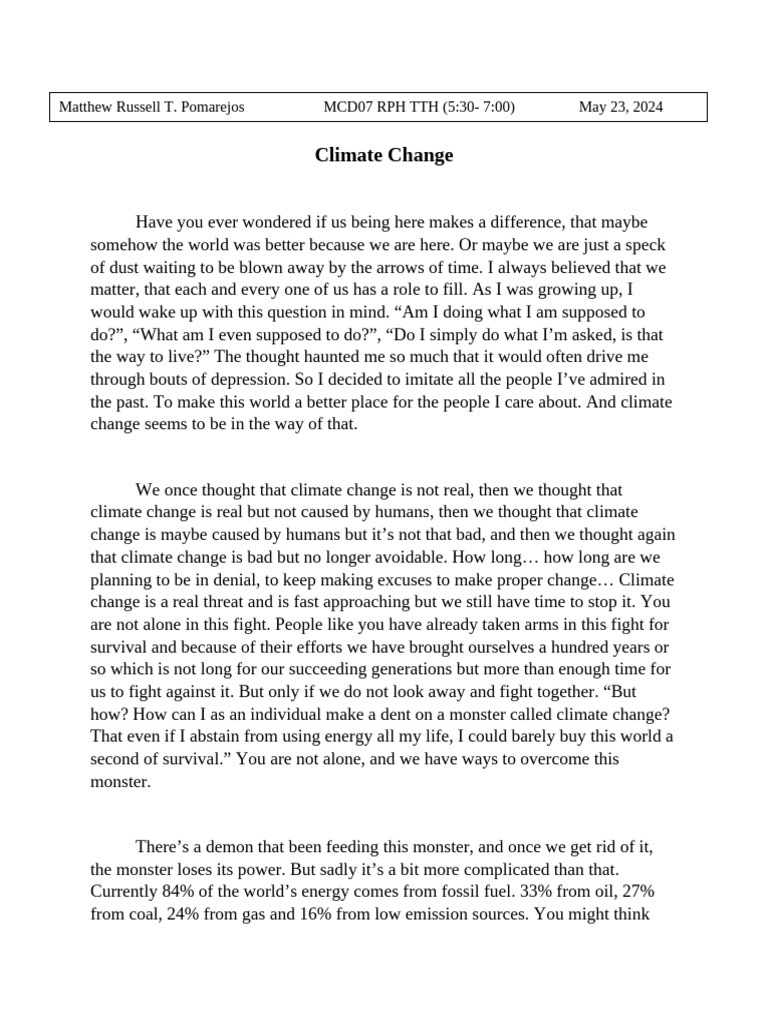 Climate Change Pdf Renewable Energy Fuels