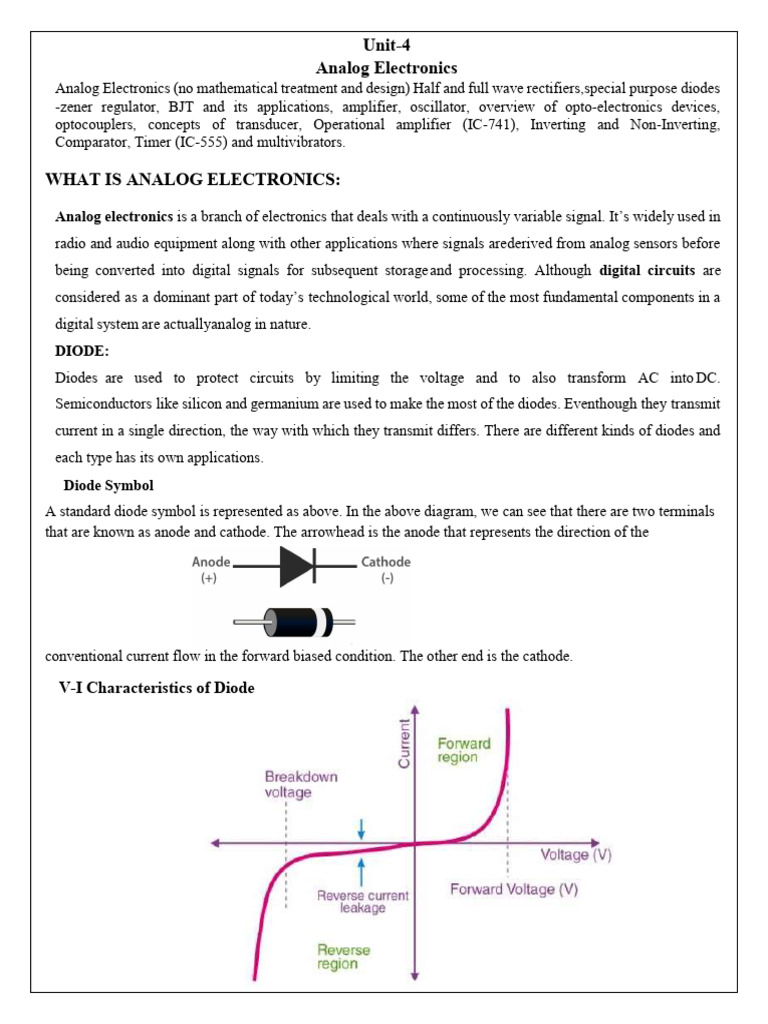 Overview of Analog Electronics Concepts | PDF | Operational Amplifier ...