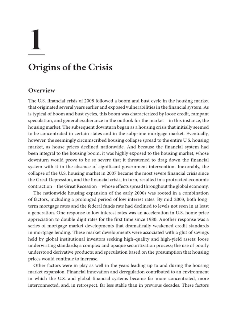Causes of the 2008 Financial Crisis | PDF | Mortgage Backed Security ...