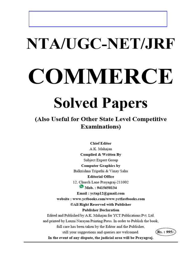 UGC NET Commerce Solved Papers Guide | PDF | Perfect Competition ...