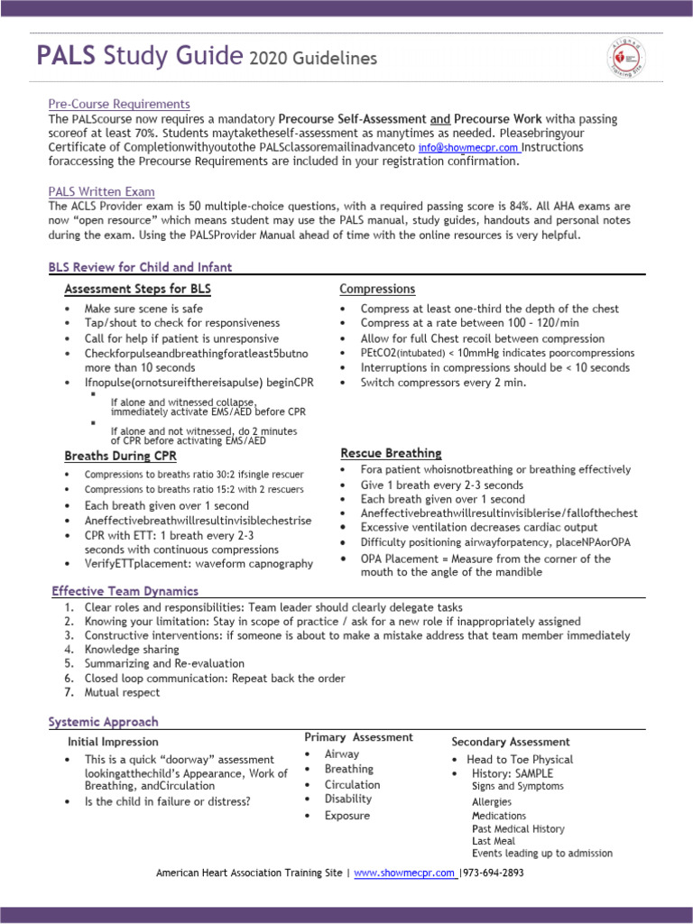 Pals study guide pdf first aid medical procedures