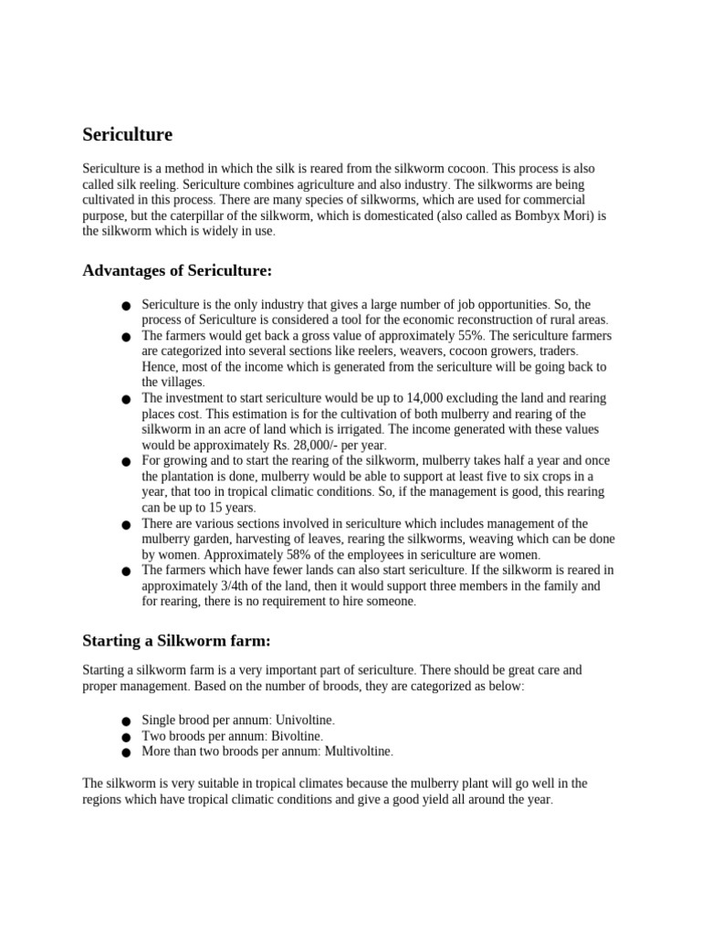 Economic Aspects of Sericulture | PDF | Net Present Value | Silk