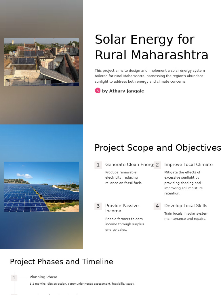 Solar Energy For Rural Maharashtra | PDF | Solar Energy | Solar Panel