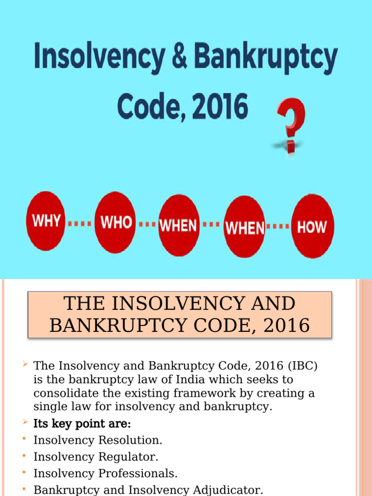 Overview of India's Bankruptcy Code 2016 | PDF | Bankruptcy | Liquidation