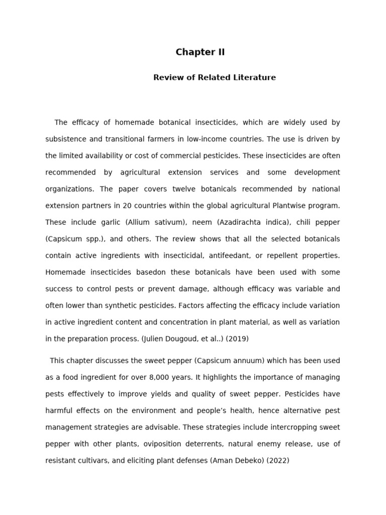 The Efficacy of Homemade Botanical Insecticides | PDF | Insecticide ...