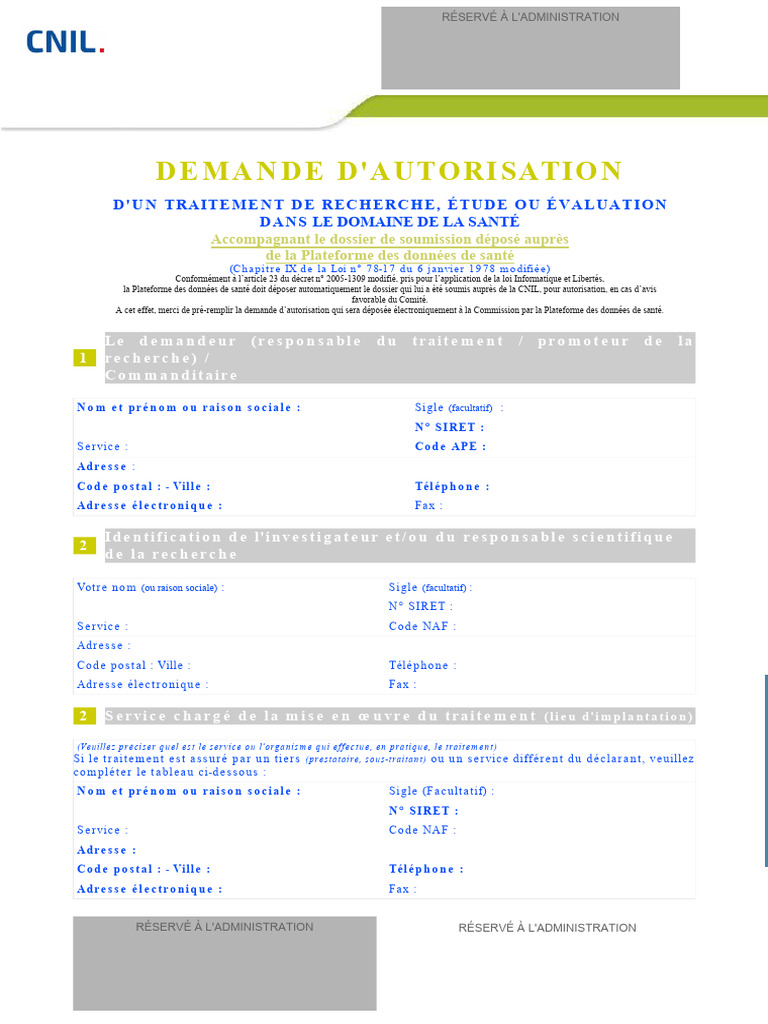 Demande d'autorisation CNIL HDH | PDF | Informatique | Sécurité des ...