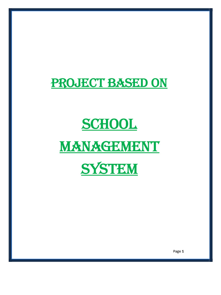 Project On School Management System Pages Deleted Compressed | PDF ...