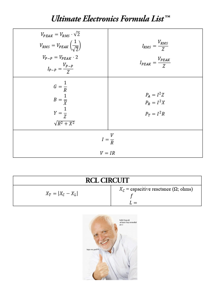 The Ultimate Formula List™ | PDF | Electrical Impedance | Metrology