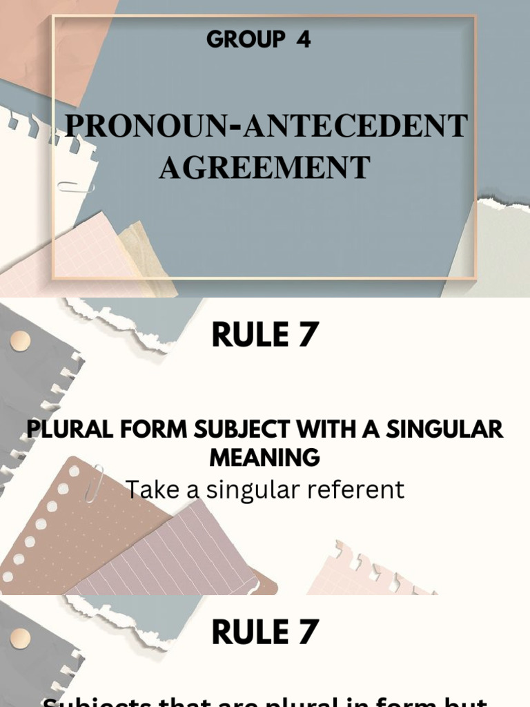 Singular Subjects Explained | PDF