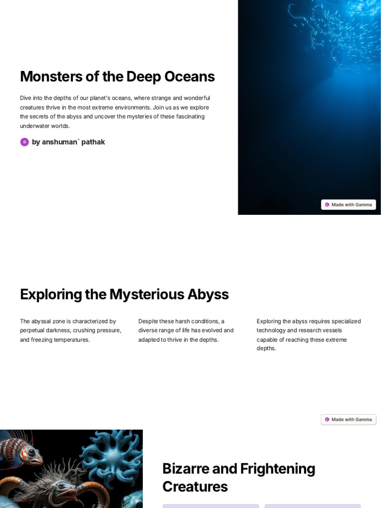 Monsters of The Deep Oceans | PDF | Deep Sea | Hydrography