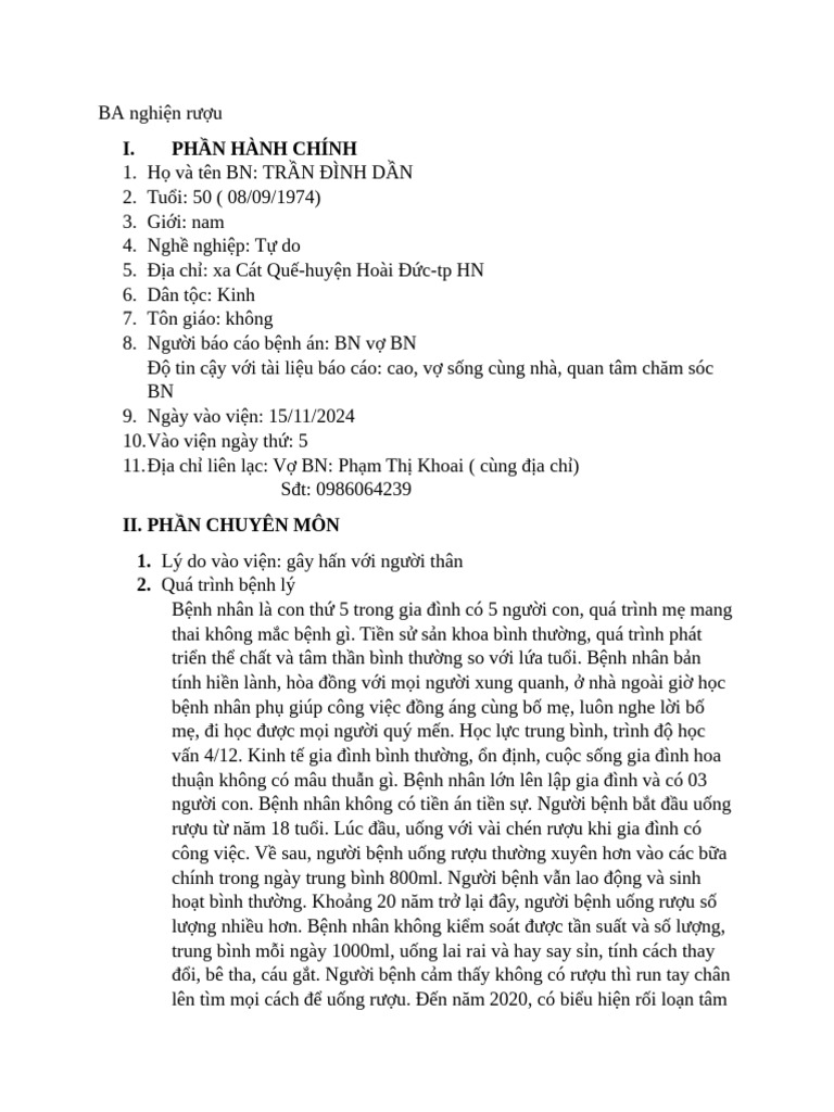BA Nghiện Rượu | PDF
