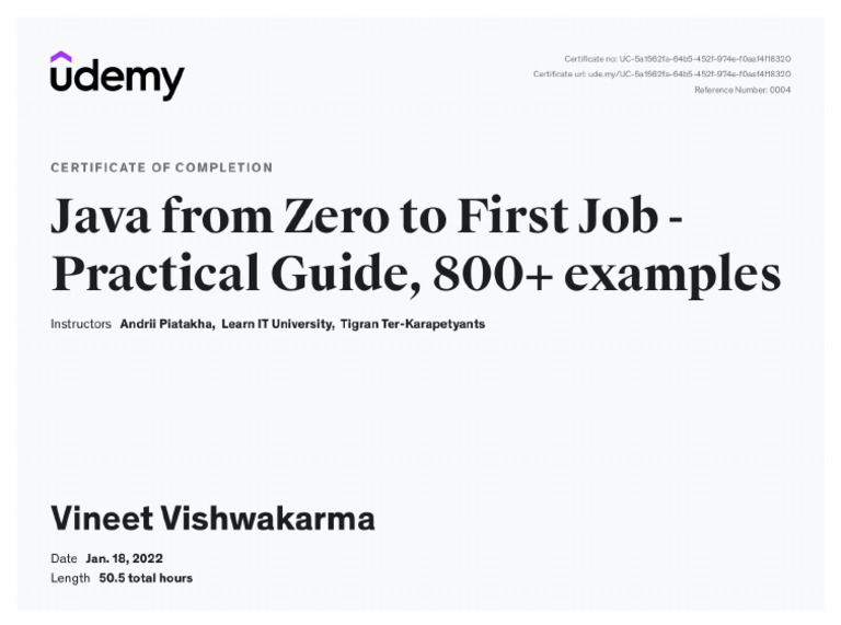Java Certificate | PDF