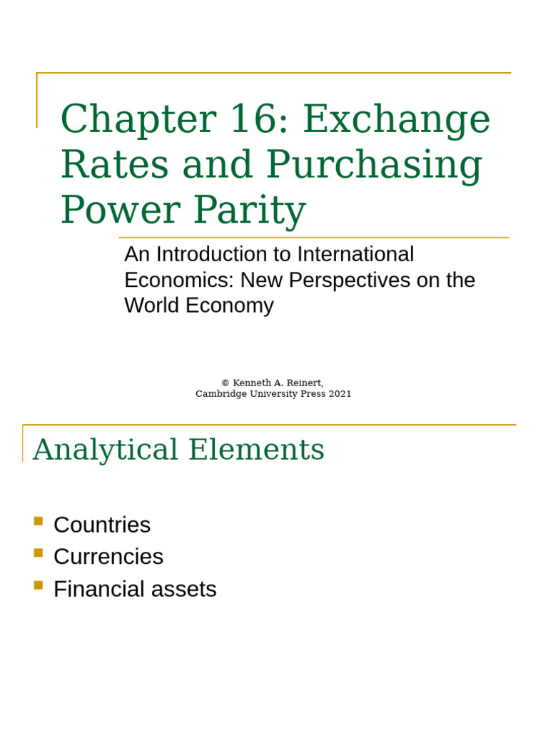 Exchange Rates and Purchasing Power | PDF | Exchange Rate | Derivative ...