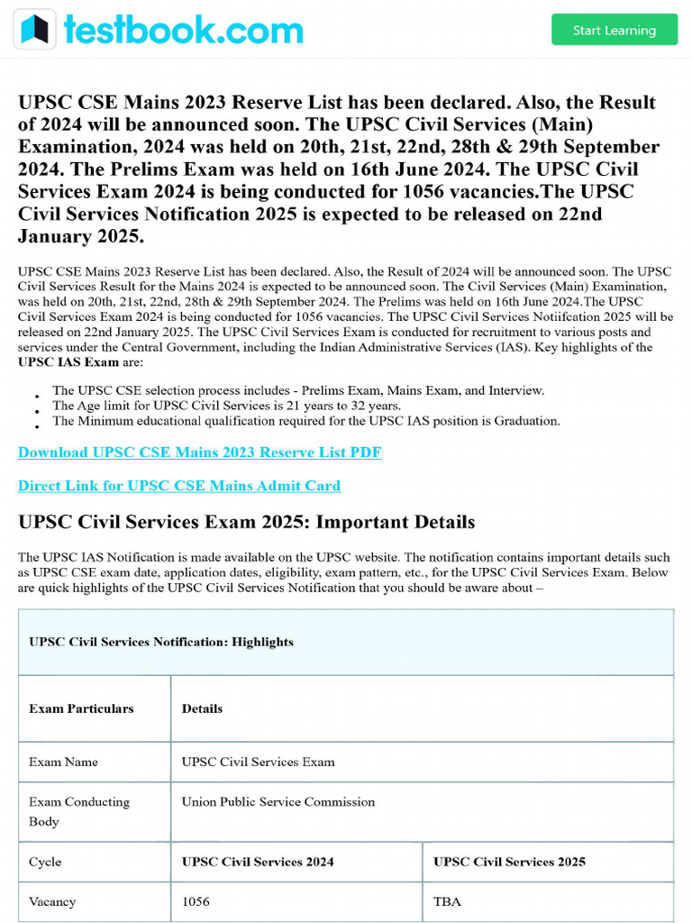 IAS Exam 2025exam Info | PDF