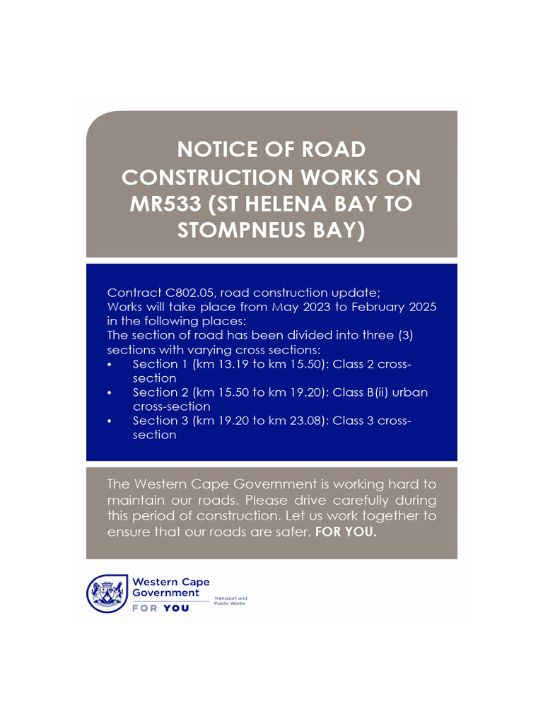 MR533 Road Construction Update 2023-2025 | PDF