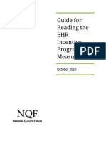 Guide For Reading The EHR Incentive Program EP Measures: October 2010