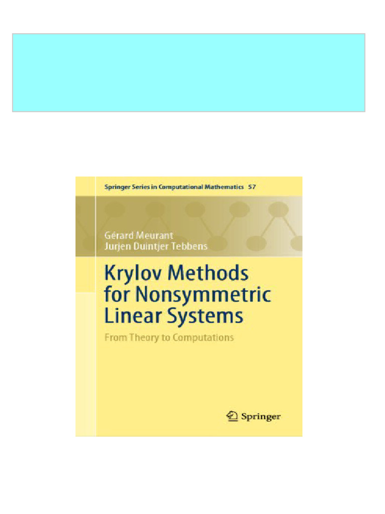 Krylov methods for nonsymmetric linear systems from theory to
