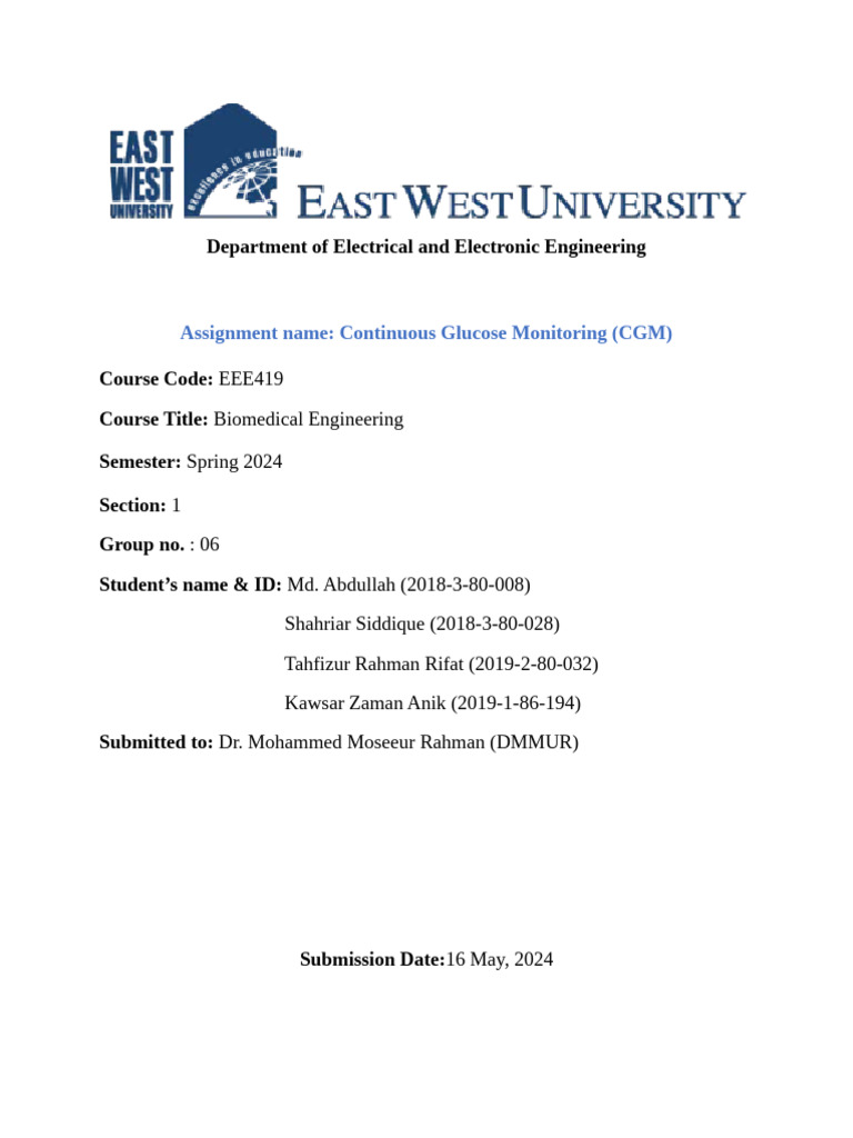 Implantable CGM in Biomedical Engineering | PDF | Medicine | Clinical ...