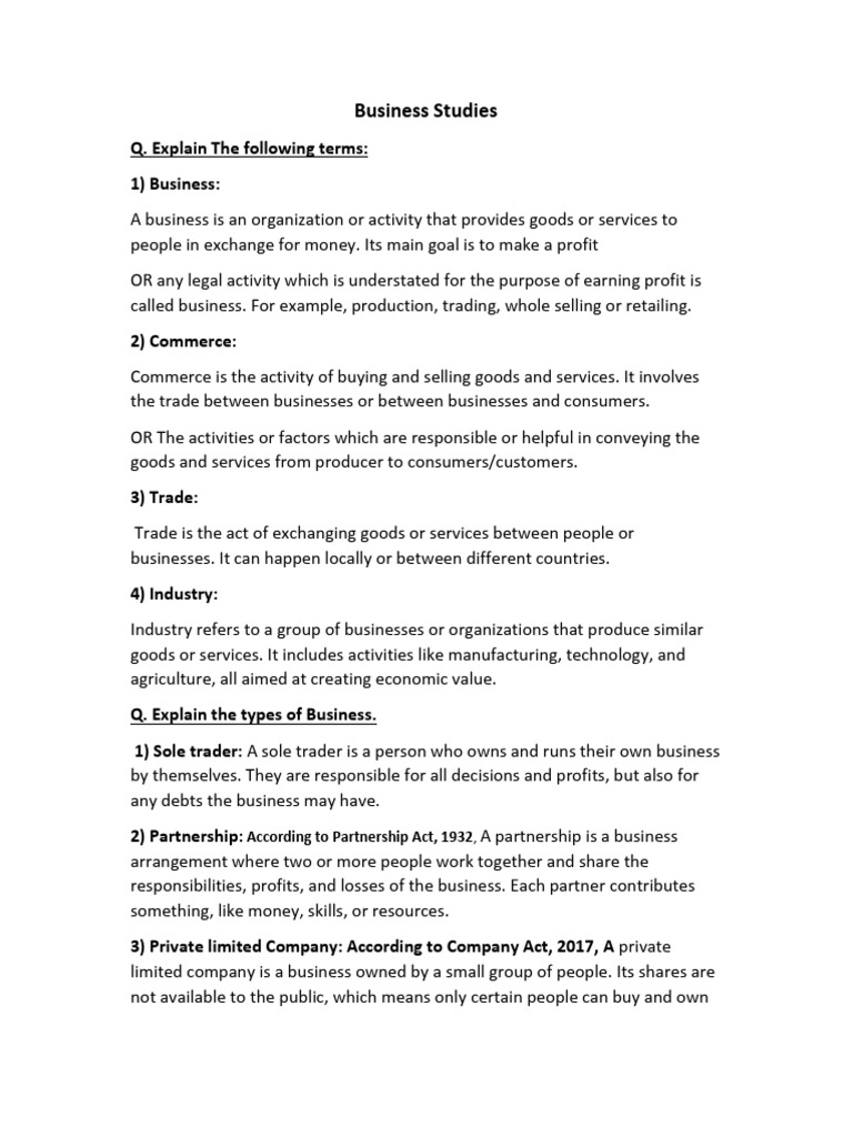Business Studies Lecture 1 | PDF | Franchising | Market (Economics)