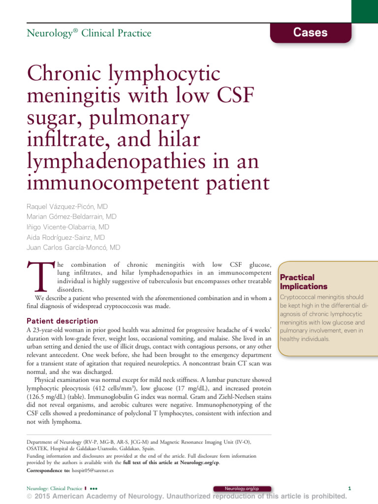 CPJ.0000000000000129 | PDF | Meningitis | Medical Specialties