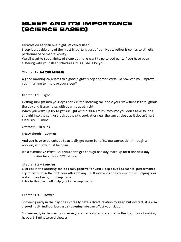 Sleep and Its Importance | PDF | Sleep | Circadian Rhythm
