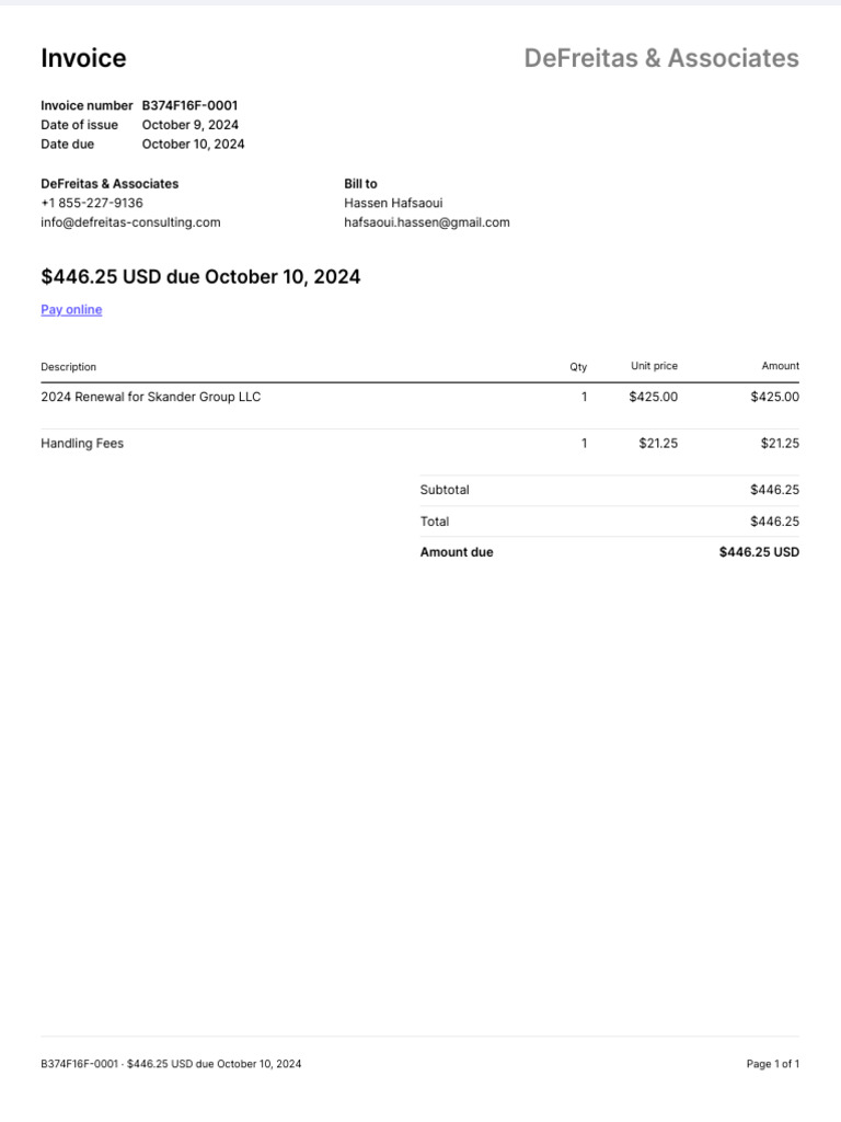 Invoice B374F16F 0001 | PDF