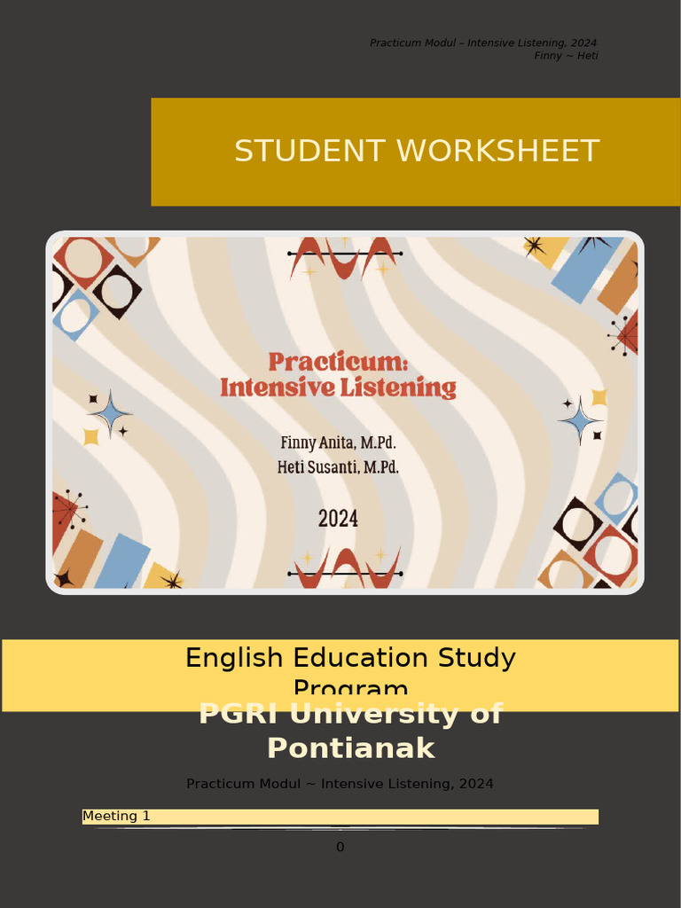 Intensive Listening Practicum 2024 Guide | PDF | Human Communication
