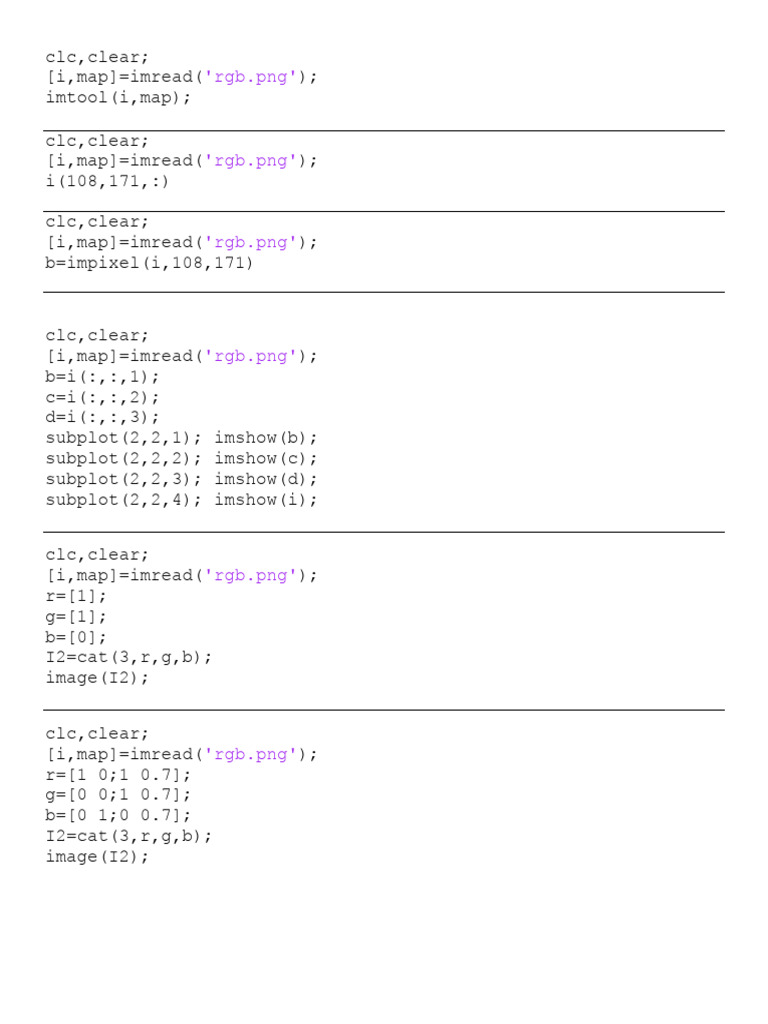 MATLAB Image Processing Steps | PDF