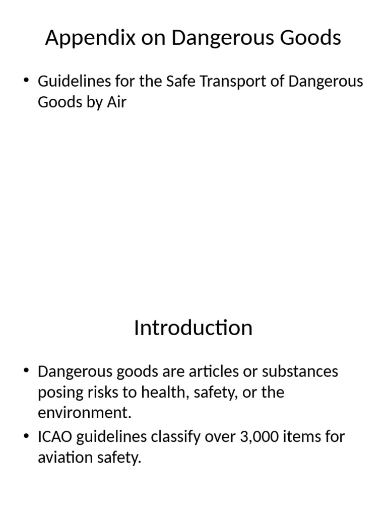 Guidelines for Transporting Dangerous Goods | PDF | Dangerous Goods