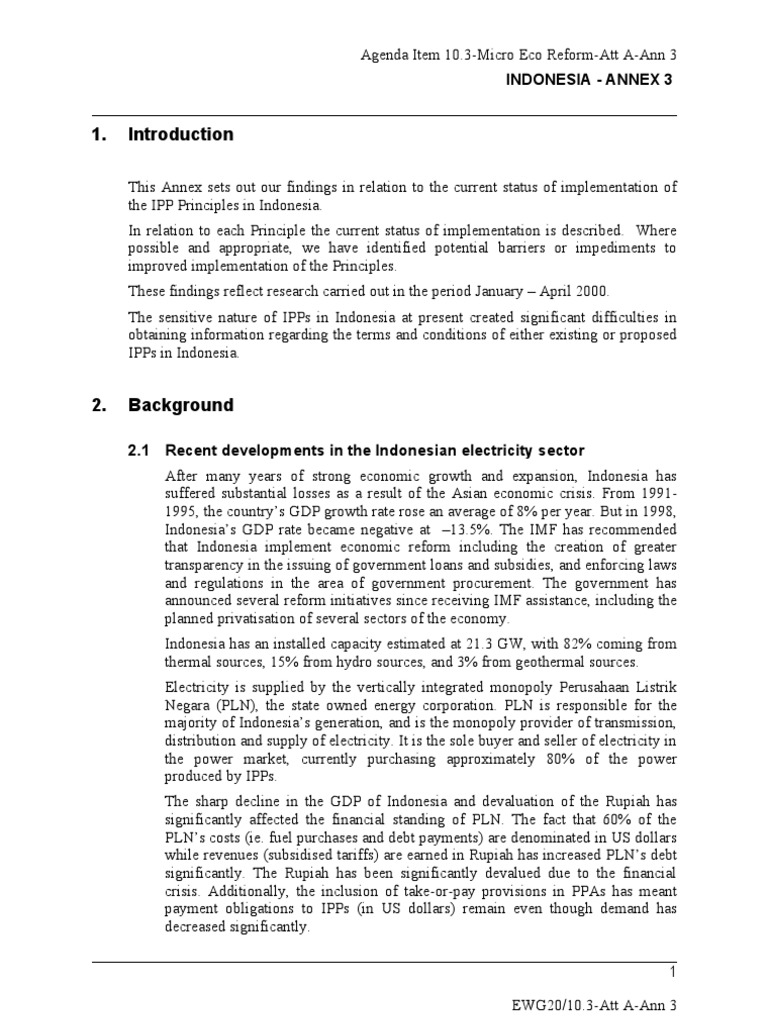 Indonesia IPP Implementation Status Report | PDF | Assignment (Law ...