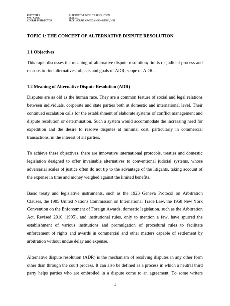 Understanding Alternative Dispute Resolution | PDF | Alternative ...