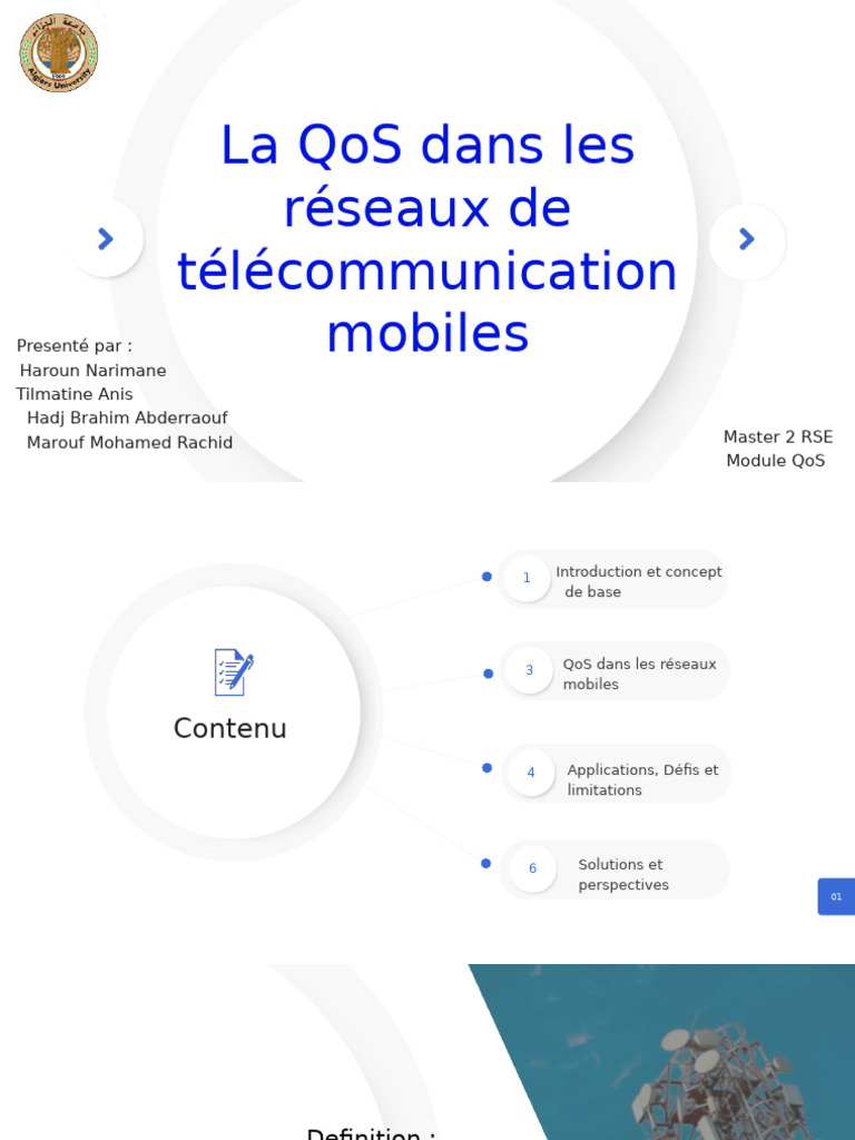 QoS dans les Réseaux Mobiles | PDF | Qualité de service | Secteurs du ...