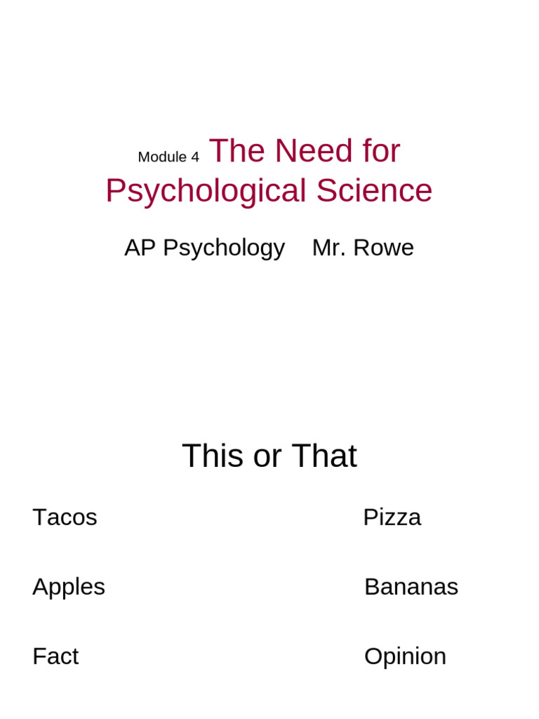 Module 04 The Need For Psychological Science | PDF | Bias | Attitude ...