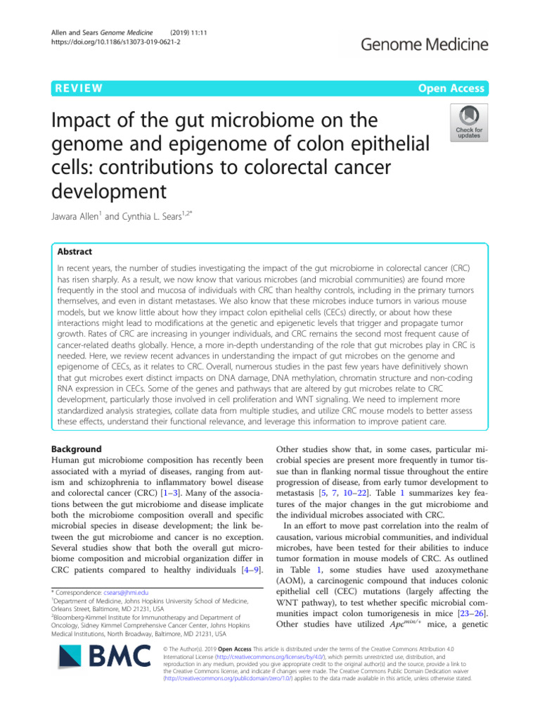 Impact of The Gut Microbiome On The | PDF | Dna Methylation ...