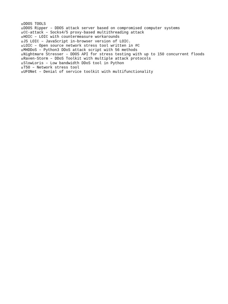 Ddos tools pdf