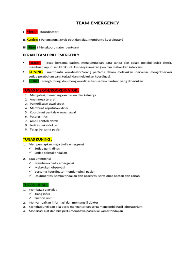 Team Emergency | PDF