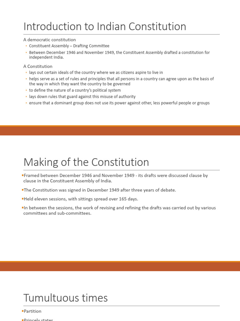 Constitution of India: 1946-1949 Overview | PDF