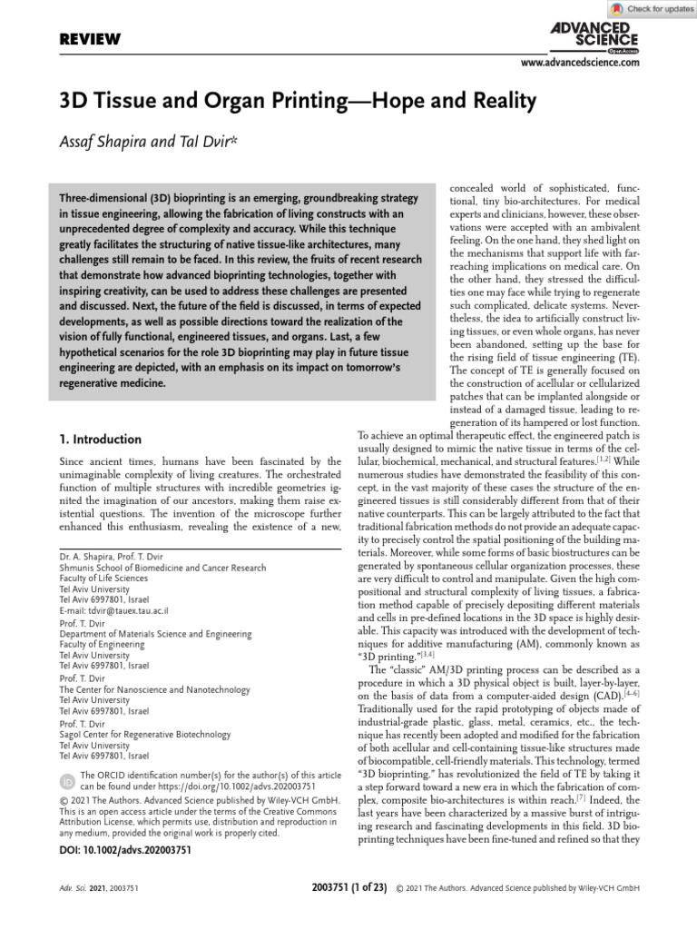 Shapira 2021 | PDF | Tissue Engineering | Retina