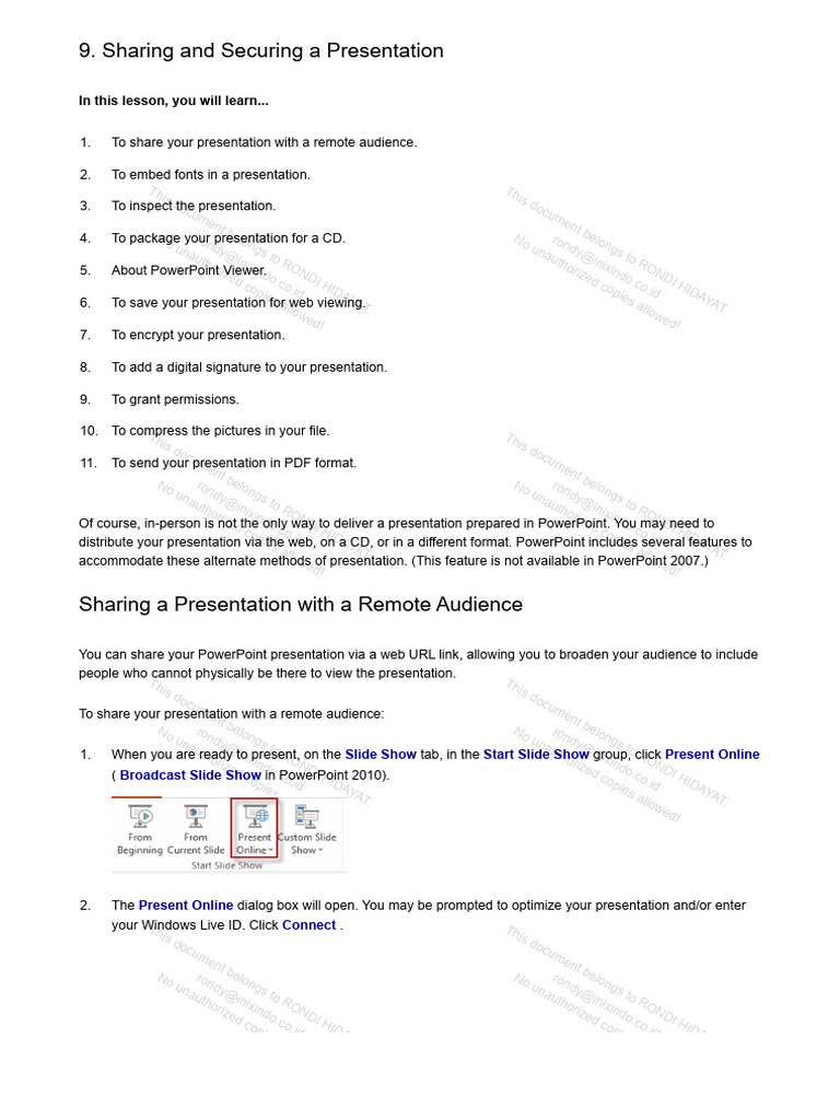 Sharing and Securing A Presentation | PDF | Operating System Families ...