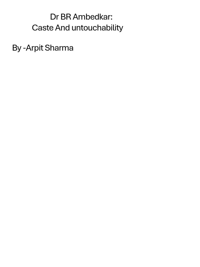 Ambedkar's Fight Against Caste Inequality | PDF | Dalit | Caste