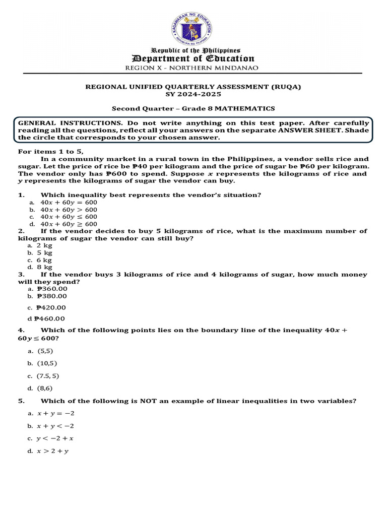 ENHANCED MATH 8 Q2 FINAL | PDF | Function (Mathematics) | Mathematical ...