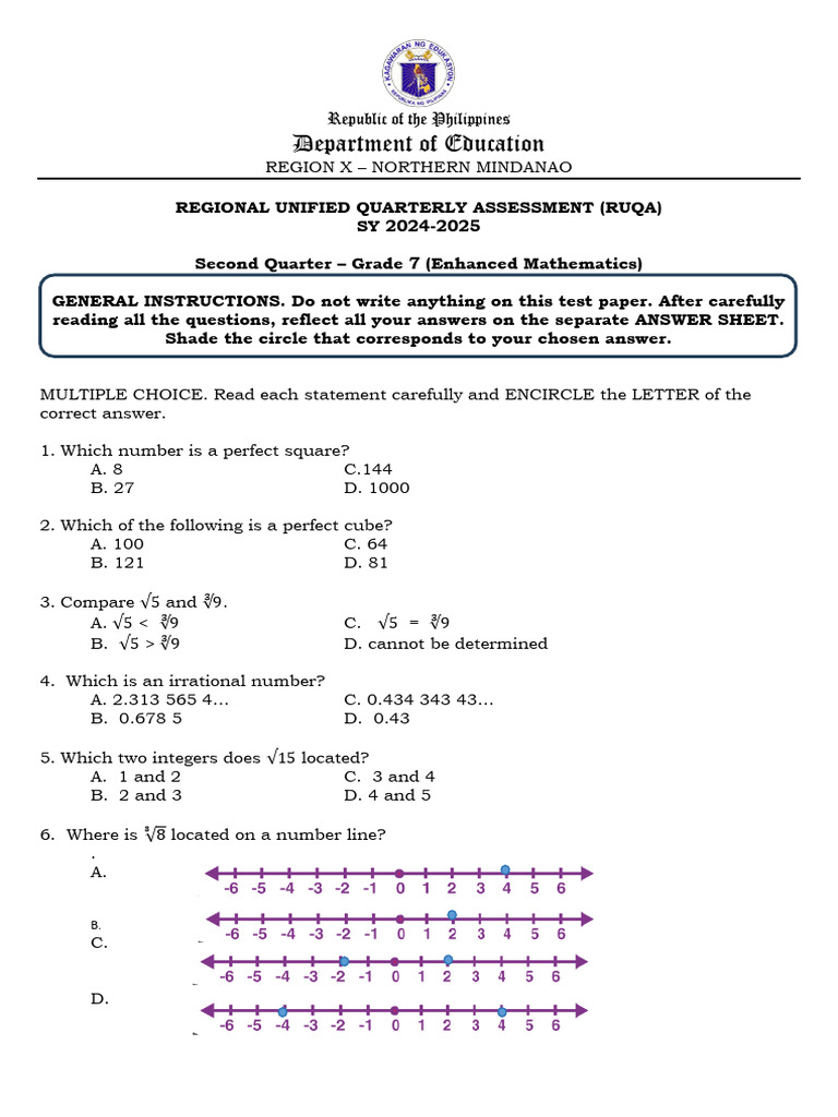 Grade 7 Enhanced Math Assessment | PDF | Rectangle | Bracket