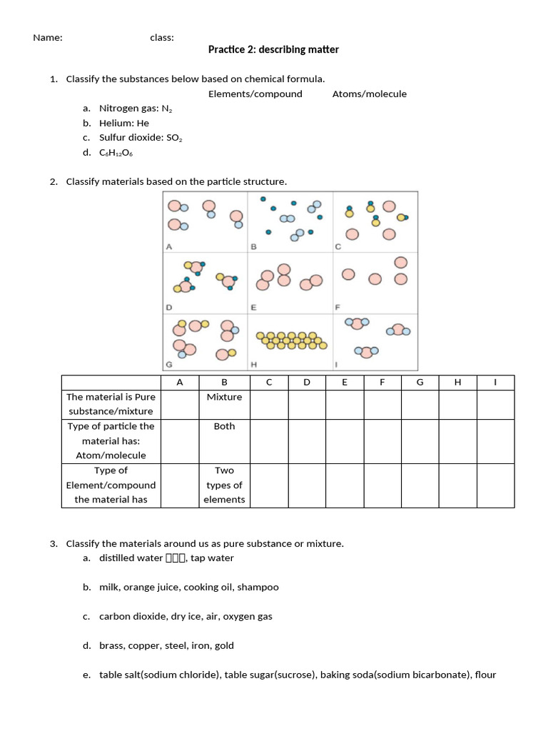 Activity 13 - Matter Practice | PDF